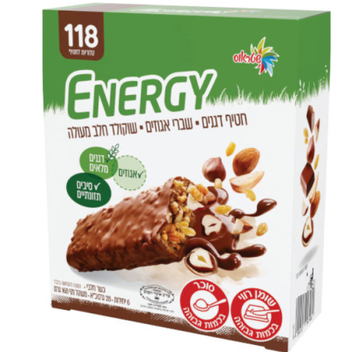 אנרג'י חטיף דגנים מצופה חלב |שטראוס-עלית